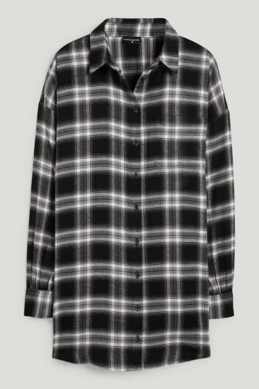 Clockhouse Girls - CLOCKHOUSE - Flanellbluse - kariert - schwarz