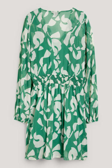 Damen - Chiffon-Kleid - gemustert - grün