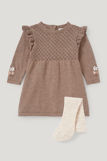 Baby Girls - Baby-Outfit - 2 teilig - braun
