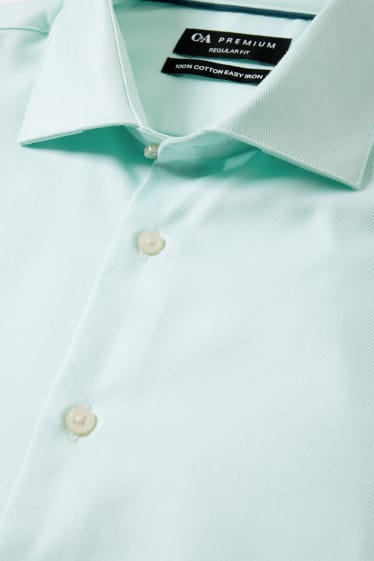 Hombre - Camisa - regular fit - cutaway - de planchado fácil - verde menta