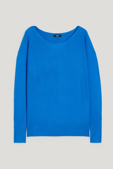 Damen - Feinstrick-Pullover - blau