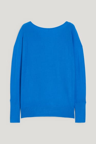 Damen - Feinstrick-Pullover - blau