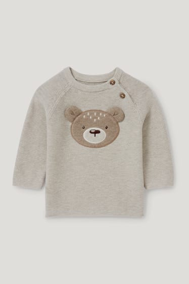 Baby Boys - Baby-Strick-Outfit - 2 teilig - hellbeige