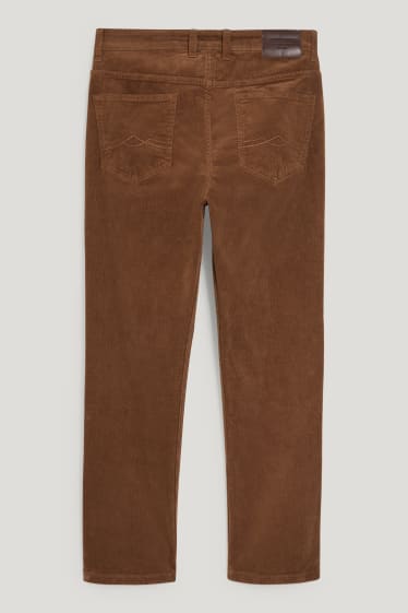 Home - Pantalons de pana - regular fit - marró fosc