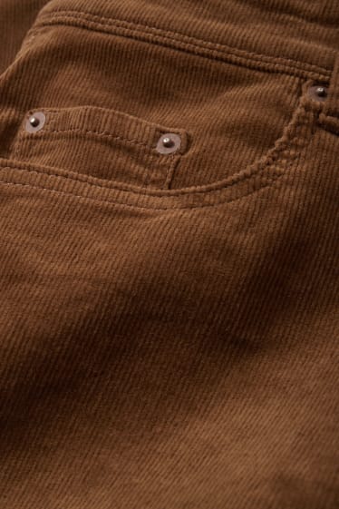 Home - Pantalons de pana - regular fit - marró fosc