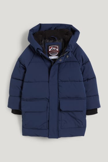 Toddler Boys - Quilted jacket with hood - dark blue