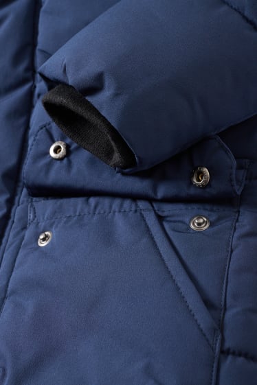 Toddler Boys - Gewatteerde jas met capuchon - donkerblauw