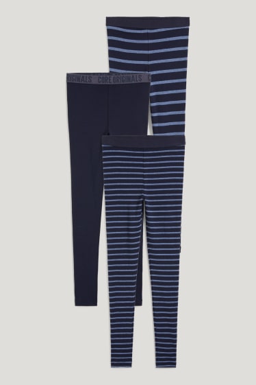 Niños - Pack de 3 - calzoncillos largos - azul oscuro