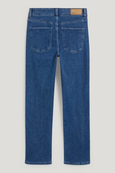 Women - Straight jeans - high waist - denim-blue
