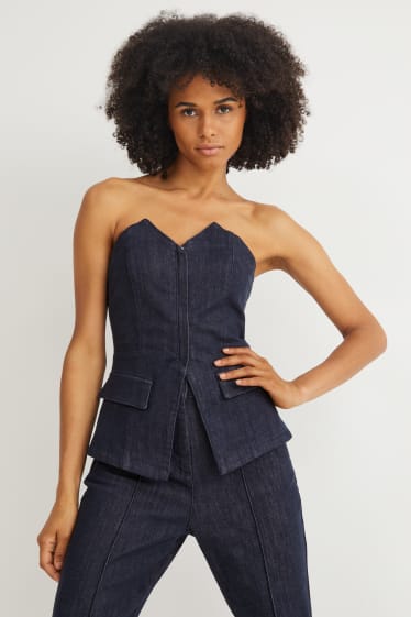 Damen - Jeans-Corsage - jeans-dunkelblau