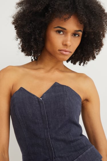 Damen - Jeans-Corsage - jeans-dunkelblau