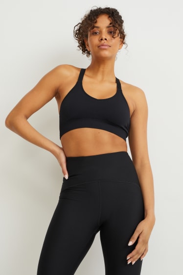 Donna - Reggiseno sportivo - imbottito - yoga - nero