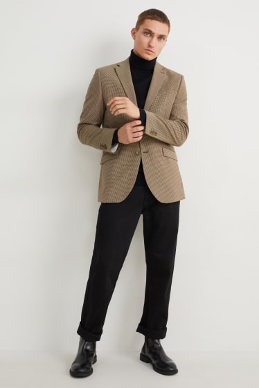 Hommes - Veste de costume - slim fit - Flex - 4 Way Stretch - LYCRA® - à carreaux - beige