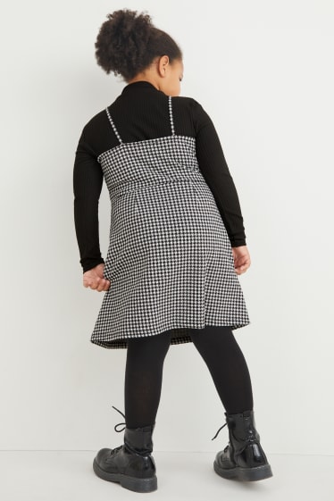 Dívčí - Rozšířené velikosti - souprava - tričko s rolákem a šaty - 2dílná - černá