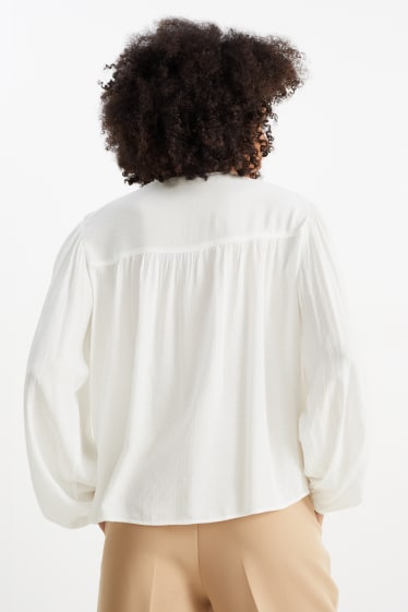 Damen - Bluse - schneeweiß