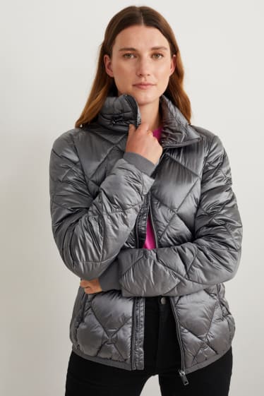 Women - Quilted jacket - gray
