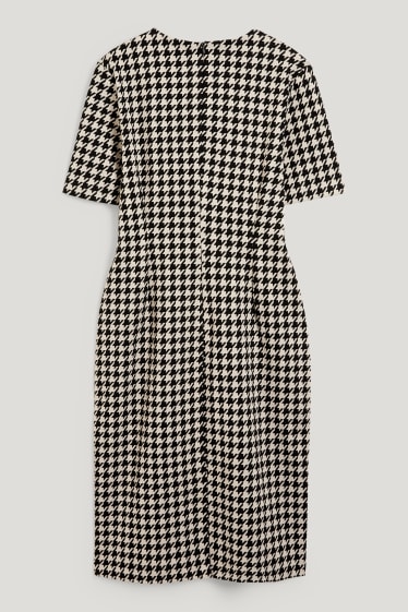 Damen - Etuikleid - gemustert - schwarz / beige