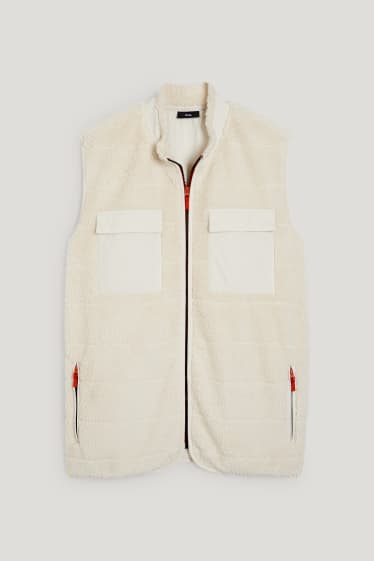 Men XL - Teddy fur waistcoat - cremewhite