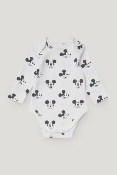 Baby Boys - Micky Maus - Weihnachts-Strampler-Set - grau-melange