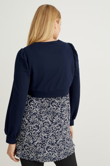 Damen - Still-Sweatshirt - 2-in-1-Look - dunkelblau