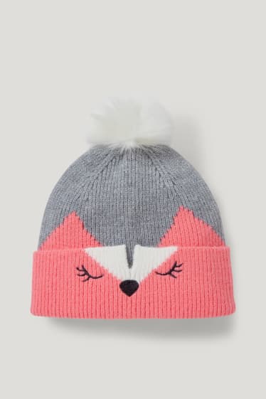 Niñas - Gorro de punto - gris / plateado