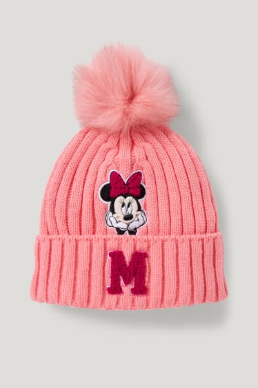 Niñas - Minnie Mouse - gorro de punto - fucsia