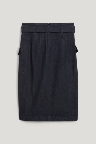 Dames - Spijkerrok met riem - jeansdonkerblauw