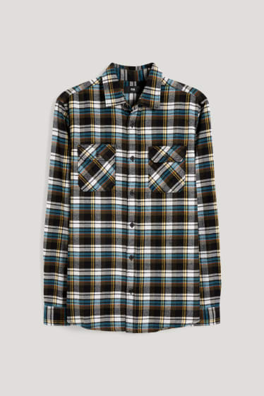 Home - Camisa de franel·la - regular fit - Kent - de quadres - verd
