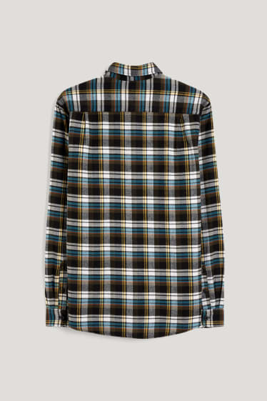 Home - Camisa de franel·la - regular fit - Kent - de quadres - verd