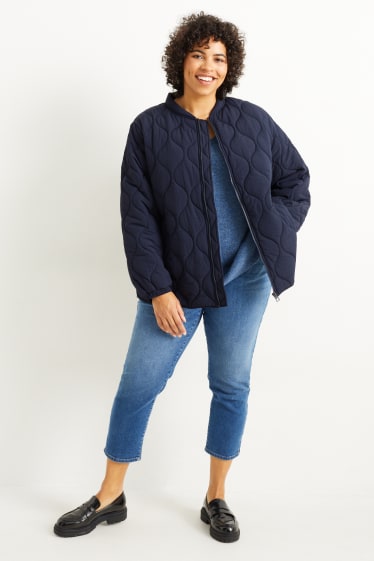 Women - Quilted jacket - dark blue