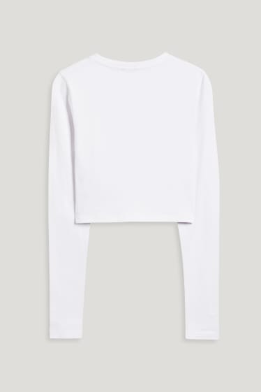 Clockhouse Girls - CLOCKHOUSE - Crop Langarmshirt - weiß
