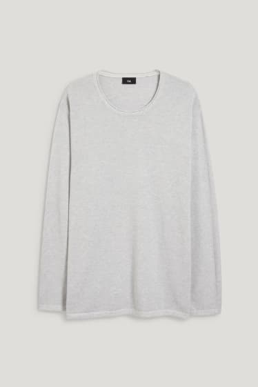 Herren XL - Pullover - hellgrau-melange
