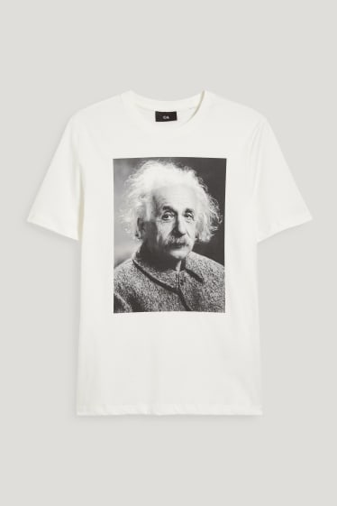 Herren - T-Shirt - Einstein - cremeweiß
