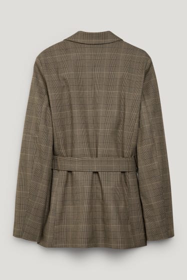 Femmes - Blazer - regular fit - à carreaux - beige