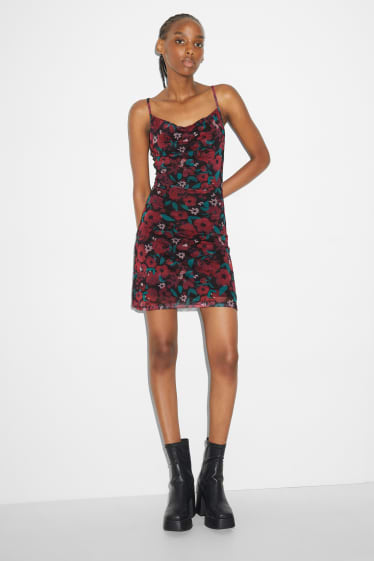 Clockhouse Girls - CLOCKHOUSE - Figurbetontes Kleid - geblümt - schwarz