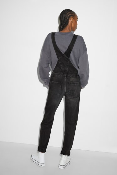 Clockhouse femme - CLOCKHOUSE - salopette en jean - jean gris foncé