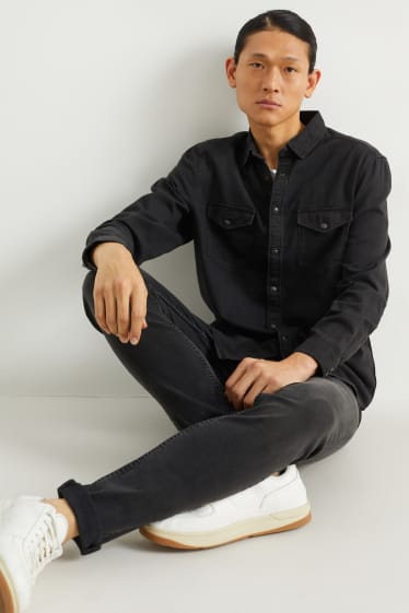 Herren - Jeanshemd - Regular Fit - Kent - schwarz