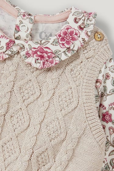Baby Girls - Baby-Outfit - 2 teilig - beige