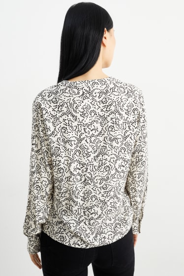 Damen - Bluse - gemustert - cremeweiß