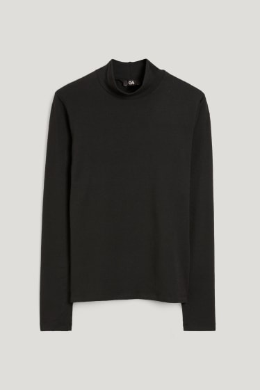 Damen - Rollkragenshirt - schwarz