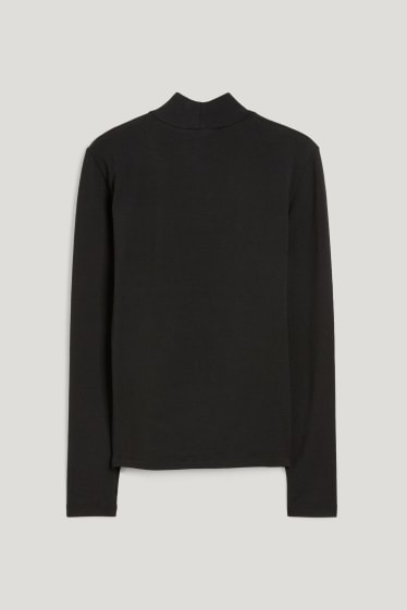 Damen - Rollkragenshirt - schwarz