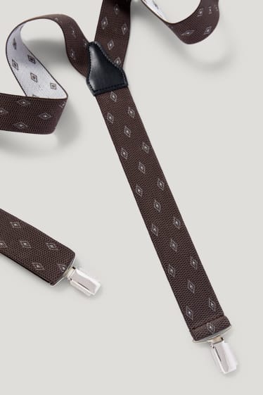 Heren - Bretels - met patroon - donkerbruin