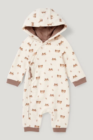 Baby Boys - Baby-Overall - gemustert - hellbeige