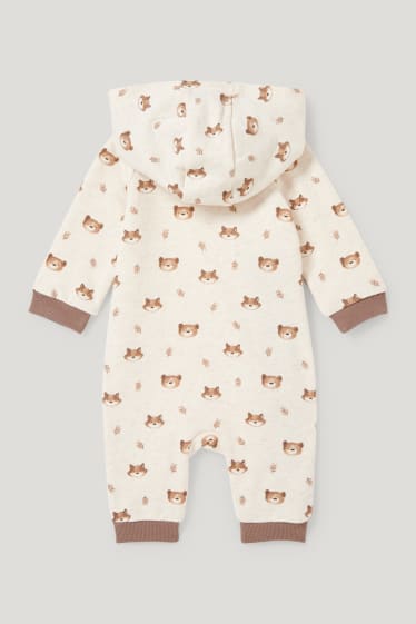 Baby Boys - Baby-Overall - gemustert - hellbeige