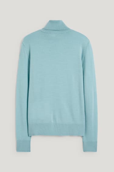 Damen - Basic-Merino-Rollkragenpullover - mintgrün