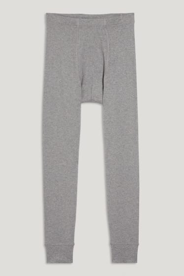 Herren - Lange Thermo-Unterhose - grau-melange
