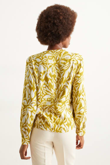 Damen - Bluse - gemustert - gelb