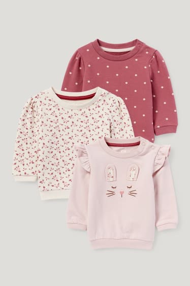 Baby Girls - Multipack 3er - Baby-Sweatshirt - pink