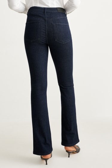Dames - Bootcut jeans - high waist - jeansdonkerblauw