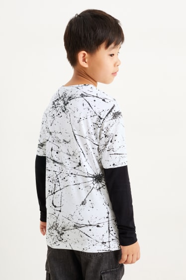 Kids Boys - Langarmshirt - 2-in-1-Look - weiß